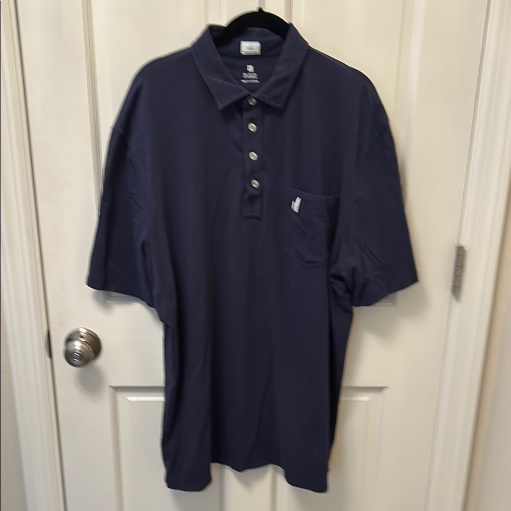 johnnie-O Blue Polo Shirt with Classic Design and Short Sleeves
